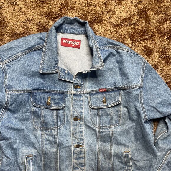 Wrangler Jacket Mens 2XL Denim Rugged Wear Trucker Western Cowboy Y2K - Picture 3 of 7